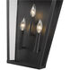 Arnold 3 Light 11 inch Powder Coated Black Outdoor Wall Sconce
